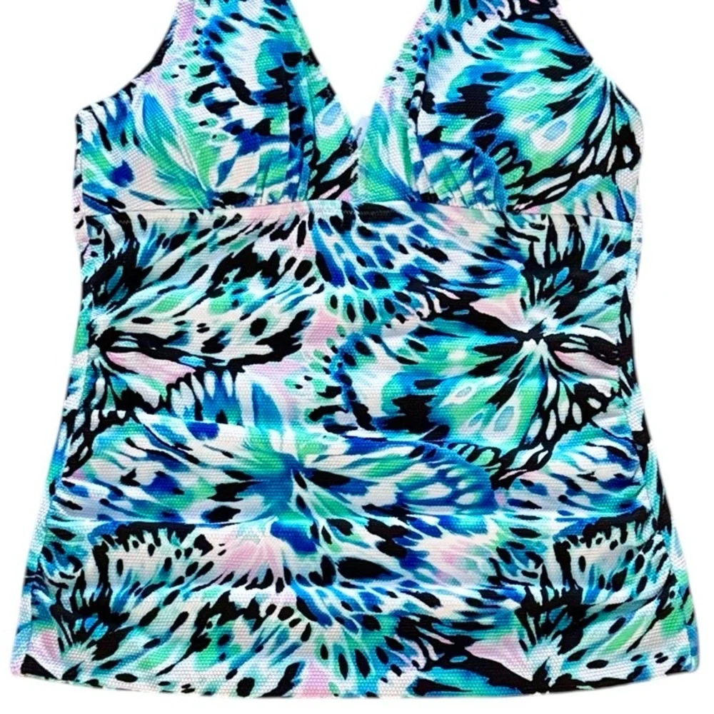 Tommy Bahama Island Cays Monarch Reversible Halter Tankini Top